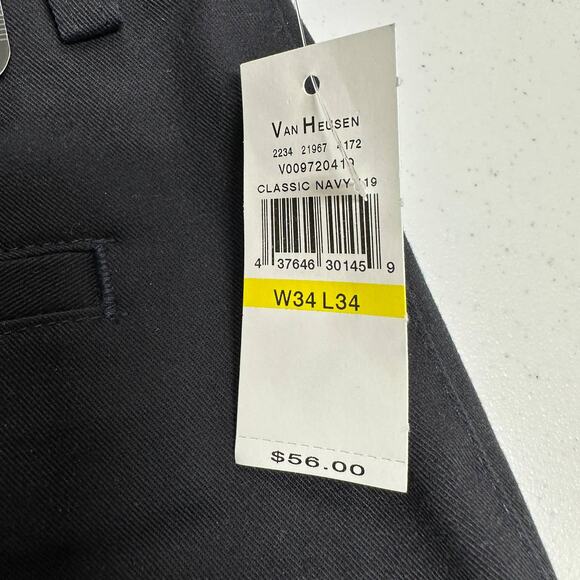 Van Heusen NWT Men's Classic Fit Wrinkle Free No Iron 34 x 34 Dress Pants - Picture 4 of 7